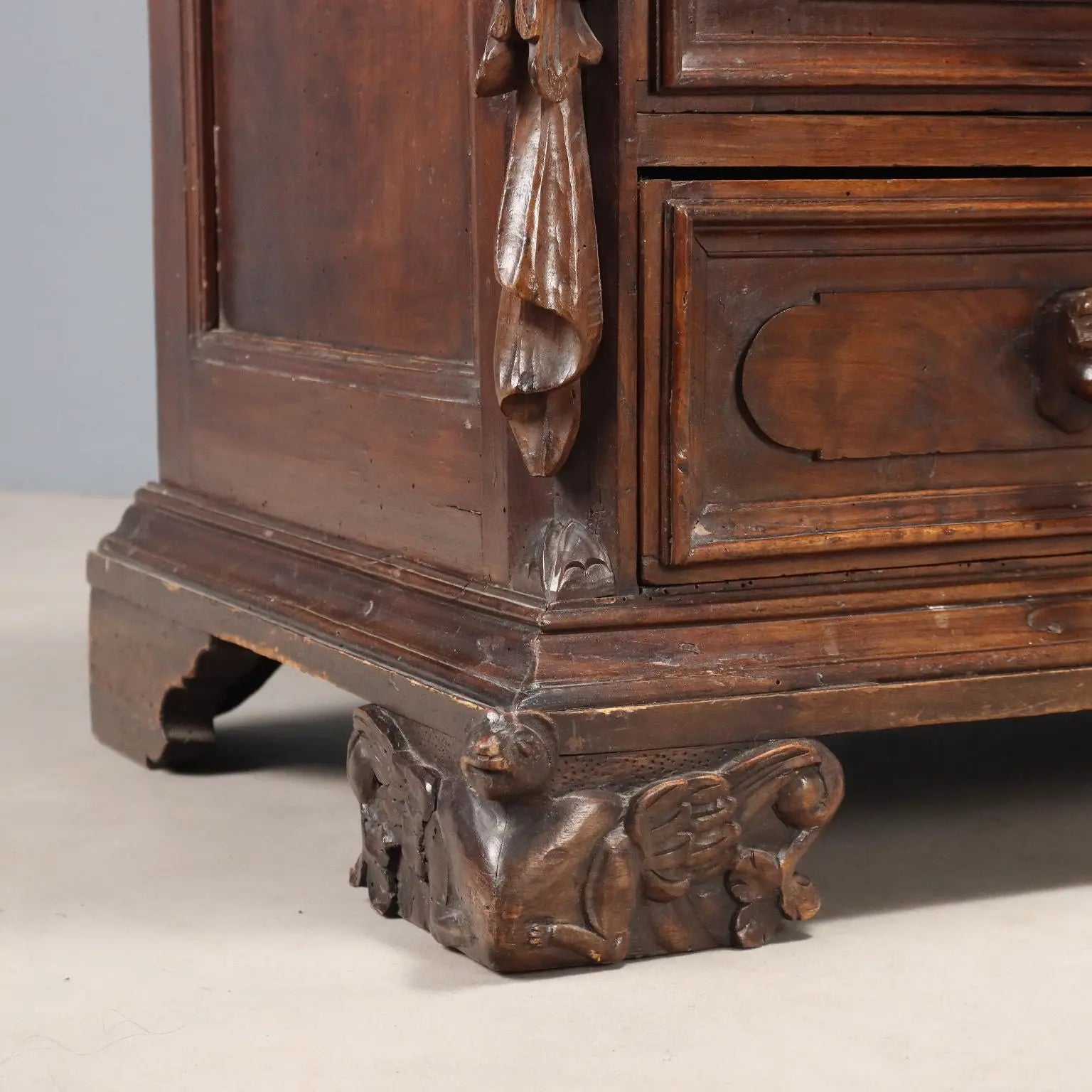 Antique Baroque Chest of Drawers Walnut Poplar XVIII Century