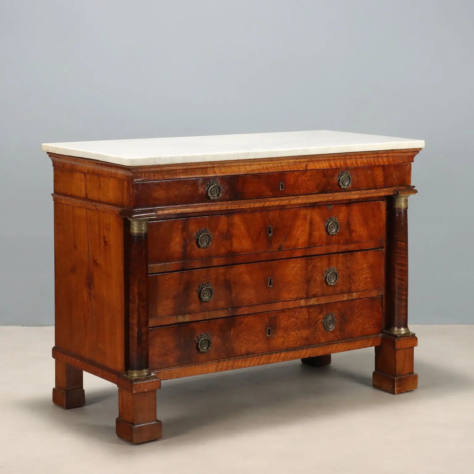 Antique Chest of Drawers Empire Mahogany Italy XIX Century