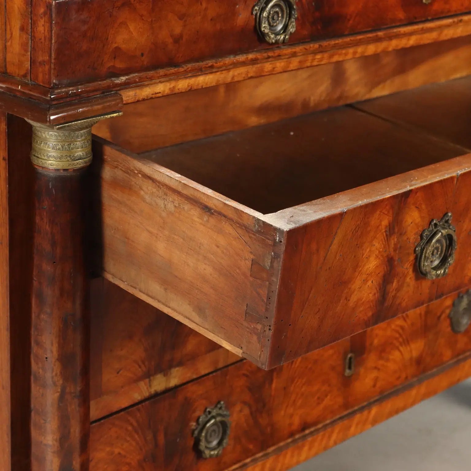 Antique Chest of Drawers Empire Mahogany Italy XIX Century
