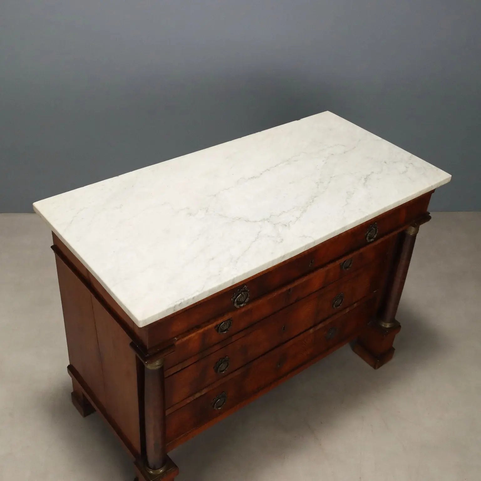 Antique Chest of Drawers Empire Mahogany Italy XIX Century