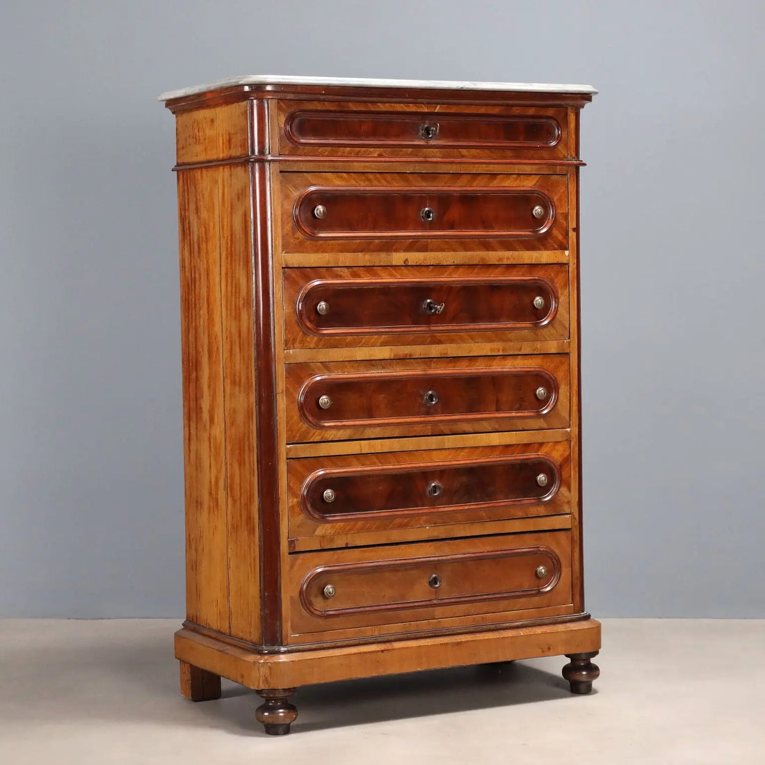 Antique Chest of Drawers Cherrywood 6 Drawers XIX Century