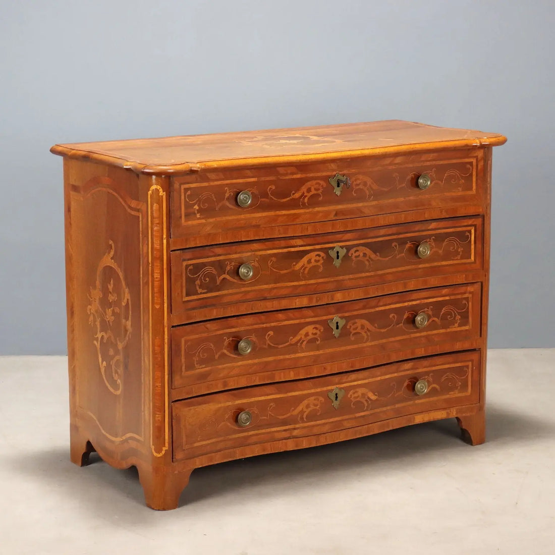 Antique Baroque Chest of Drawers Walnut Bronze XVIII Century