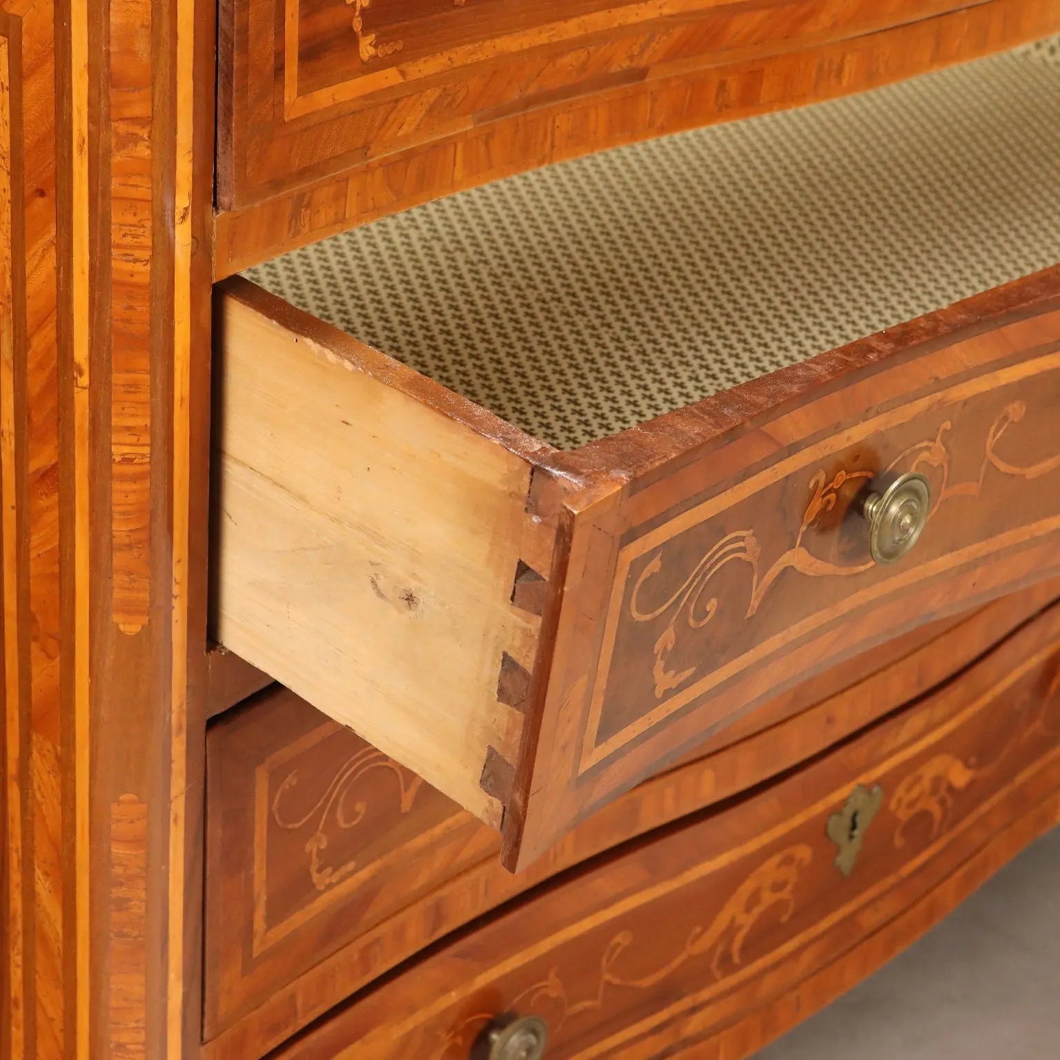 Antique Baroque Chest of Drawers Walnut Bronze XVIII Century