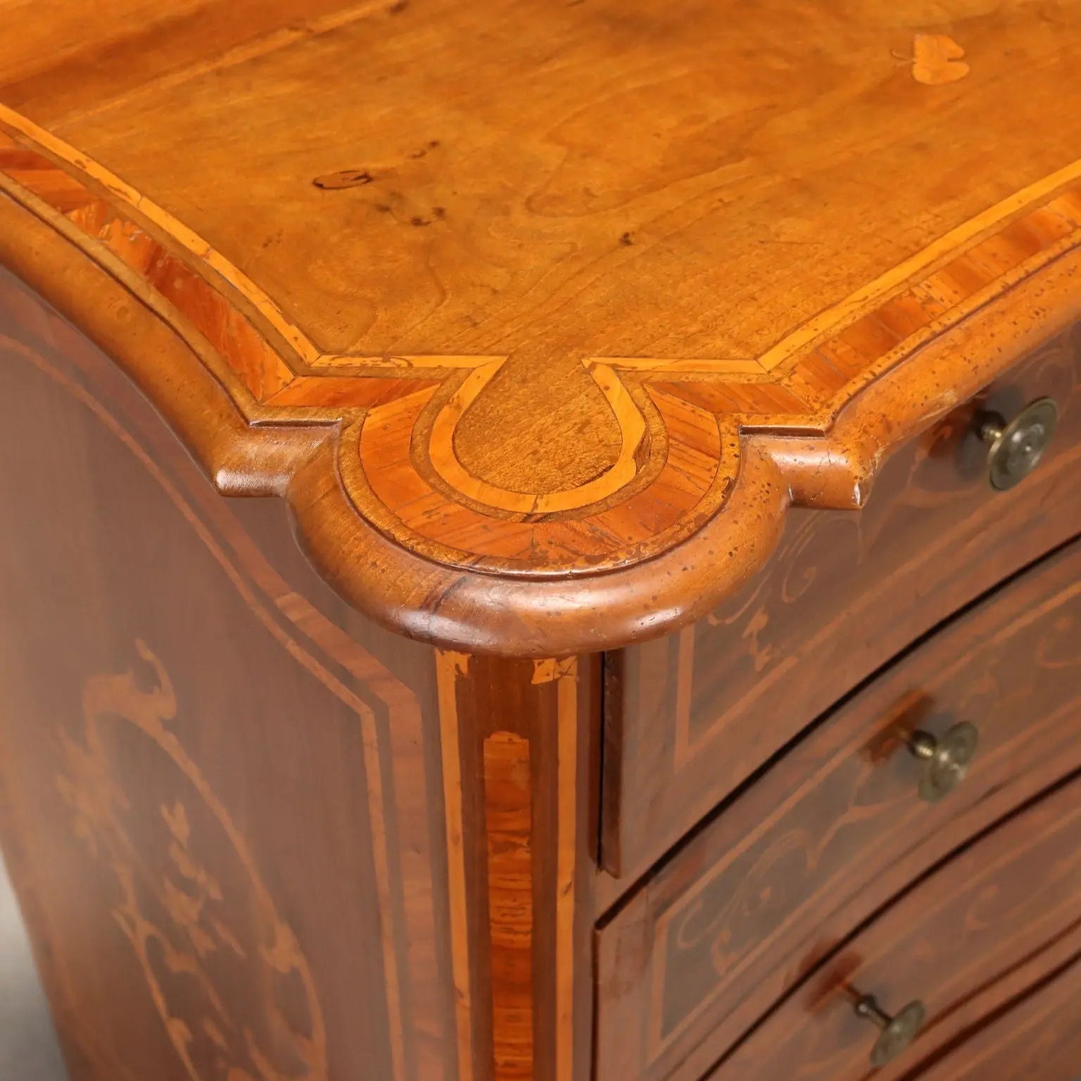 Antique Baroque Chest of Drawers Walnut Bronze XVIII Century