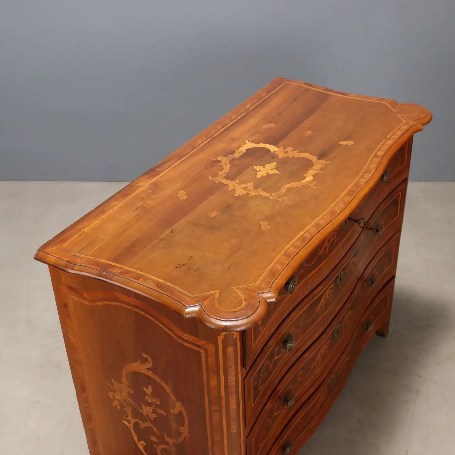 Antique Baroque Chest of Drawers Walnut Bronze XVIII Century