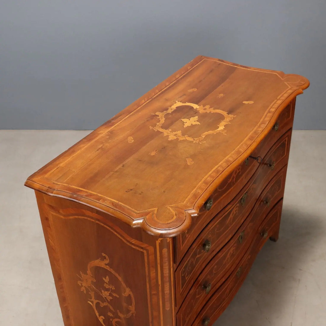 Antique Baroque Chest of Drawers Walnut Bronze XVIII Century