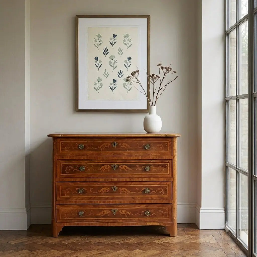 Antique Baroque Chest of Drawers Walnut Bronze XVIII Century