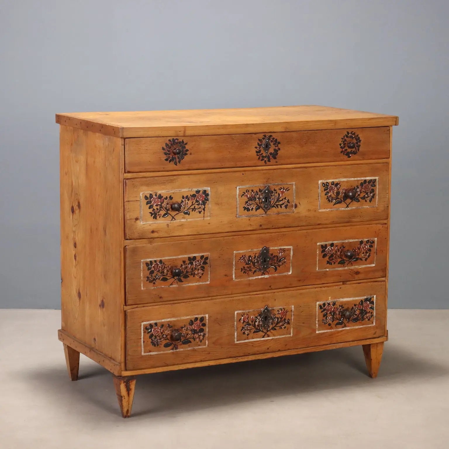 Antique Chest of Drawers Fir 4 Drawers Italy XIX Century