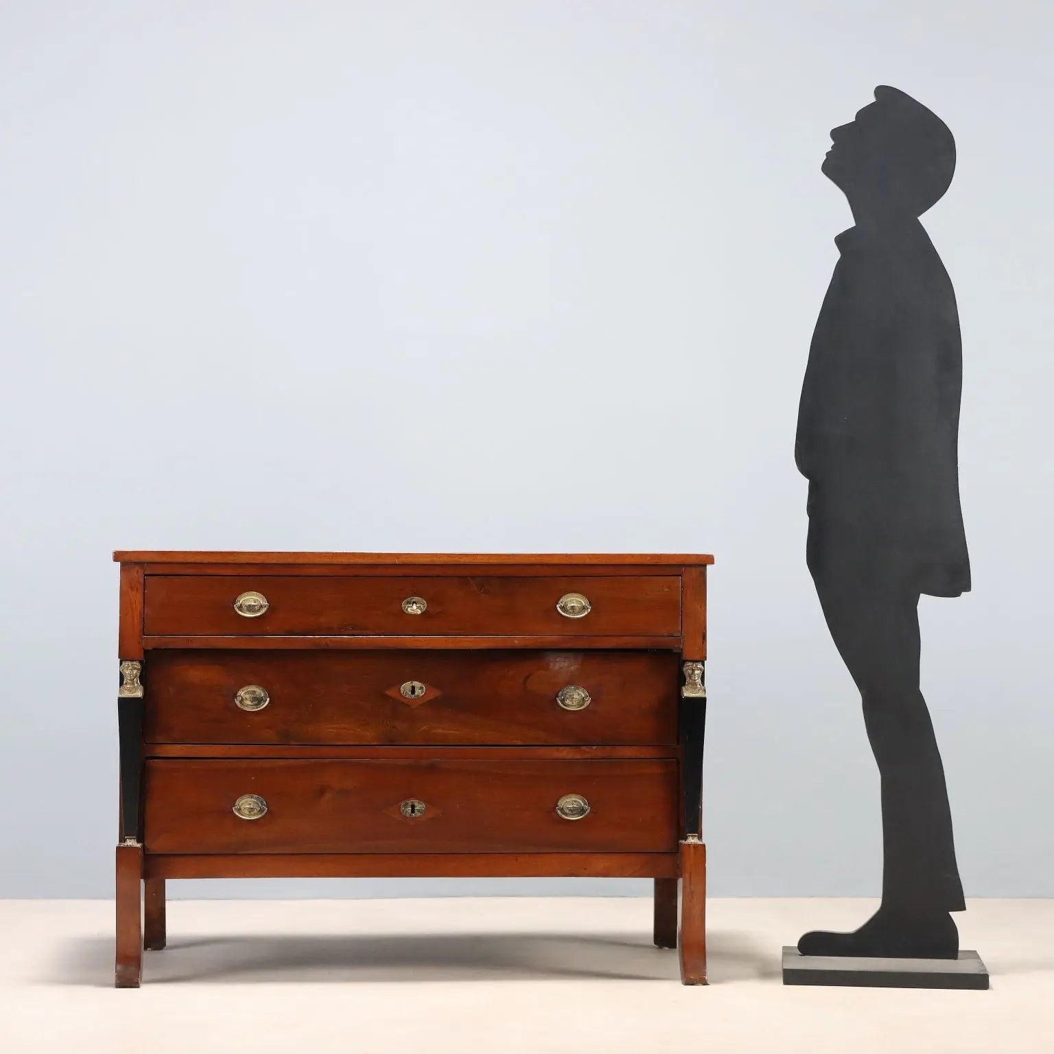 Antique Chest of Drawers Walnut 3 Drawers Italy XIX Century
