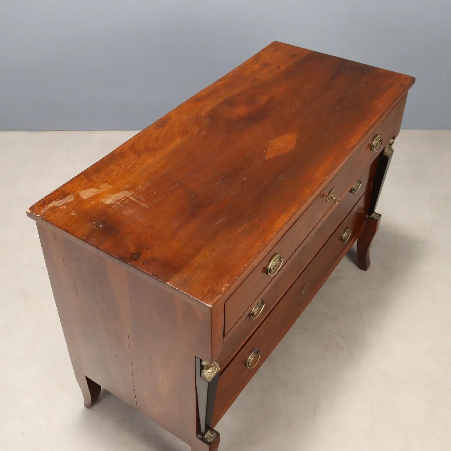 Antique Chest of Drawers Walnut 3 Drawers Italy XIX Century