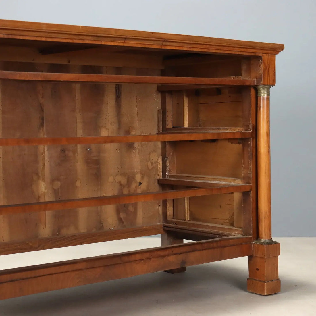 Empire Walnut Chest with Brass Inlays