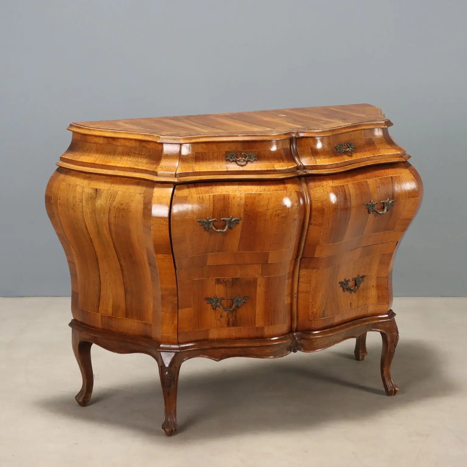 Antique Chippendale Style Chest of Drawers Wood Italy XX Century