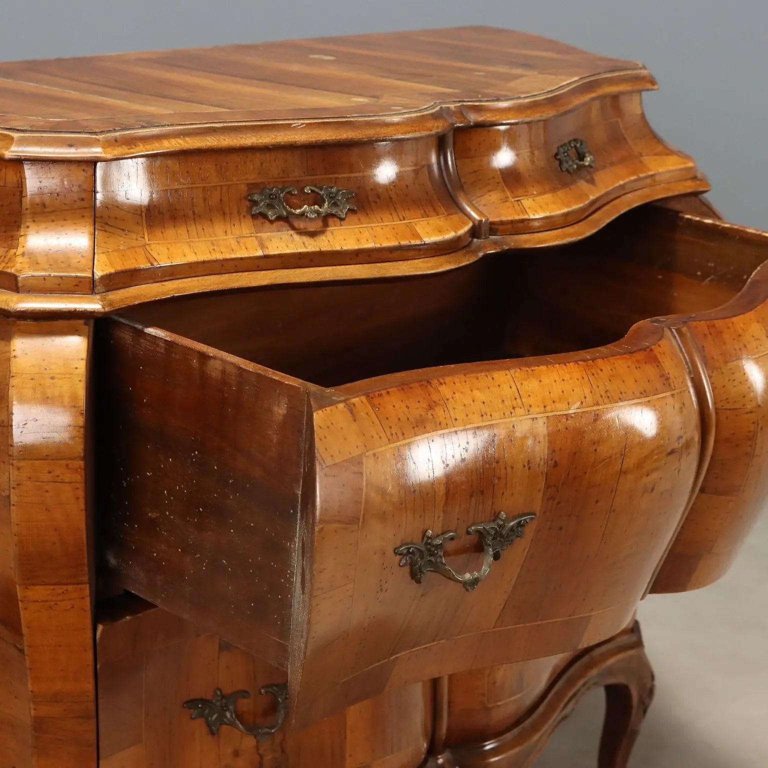 Antique Chippendale Style Chest of Drawers Wood Italy XX Century