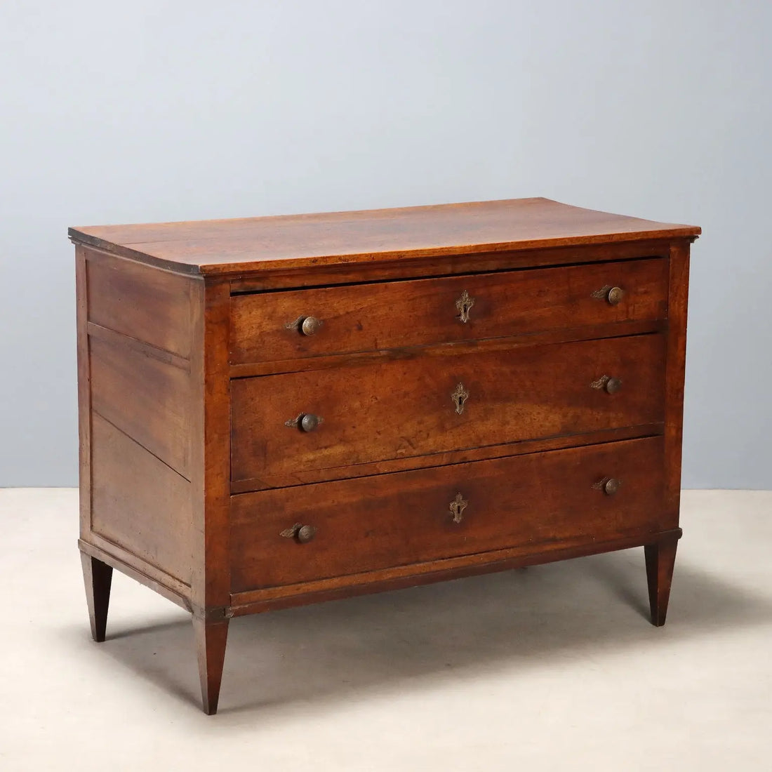 Antique Chest of Drawers Directoire Walnut 3 Drawers XIX Century