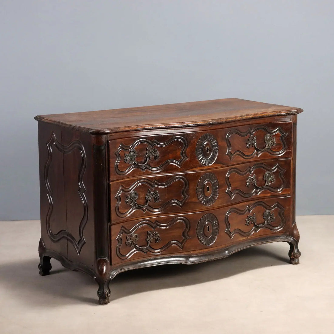 Antique Chest of Drawers Baroque Walnut France XVIII Century
