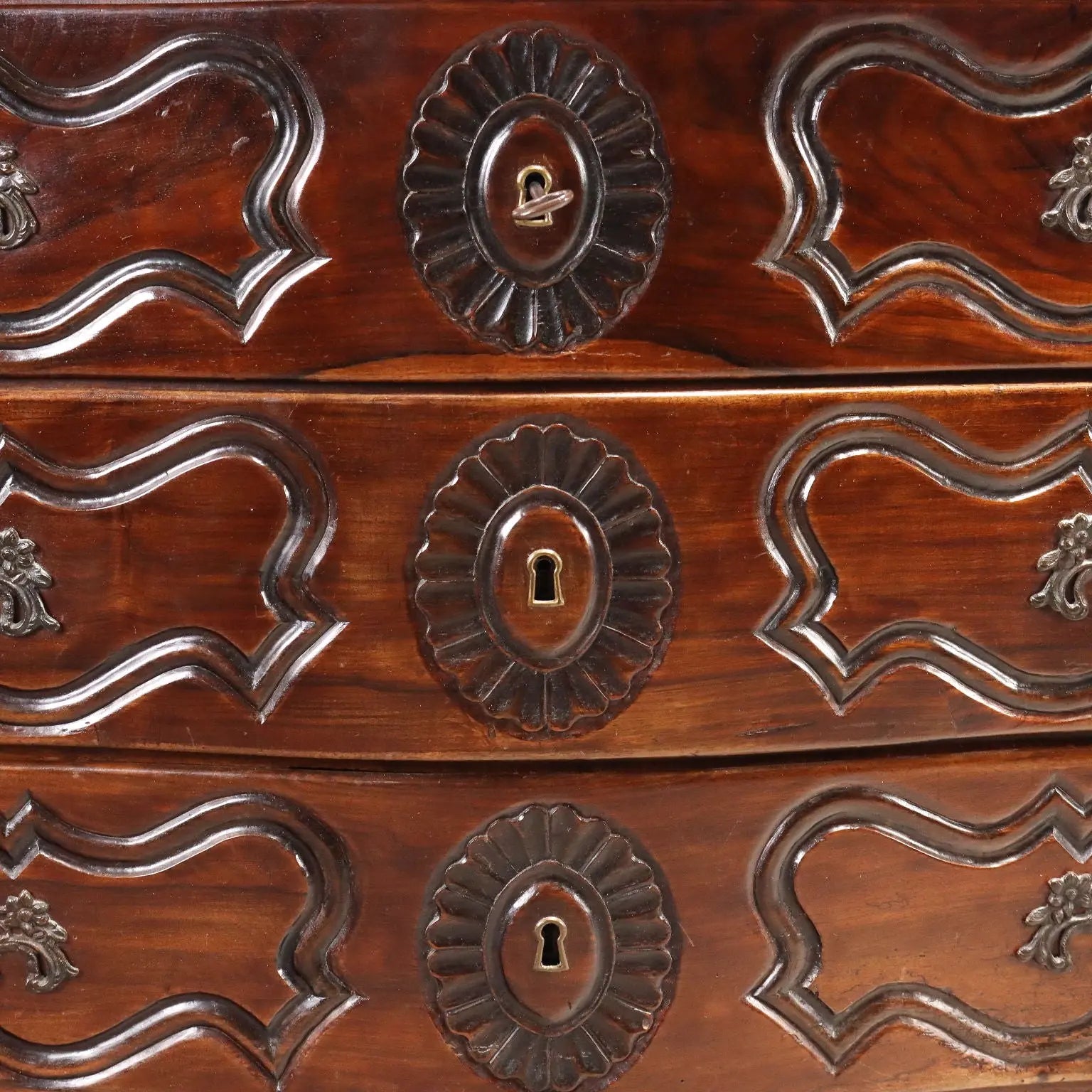 Antique Chest of Drawers Baroque Walnut France XVIII Century