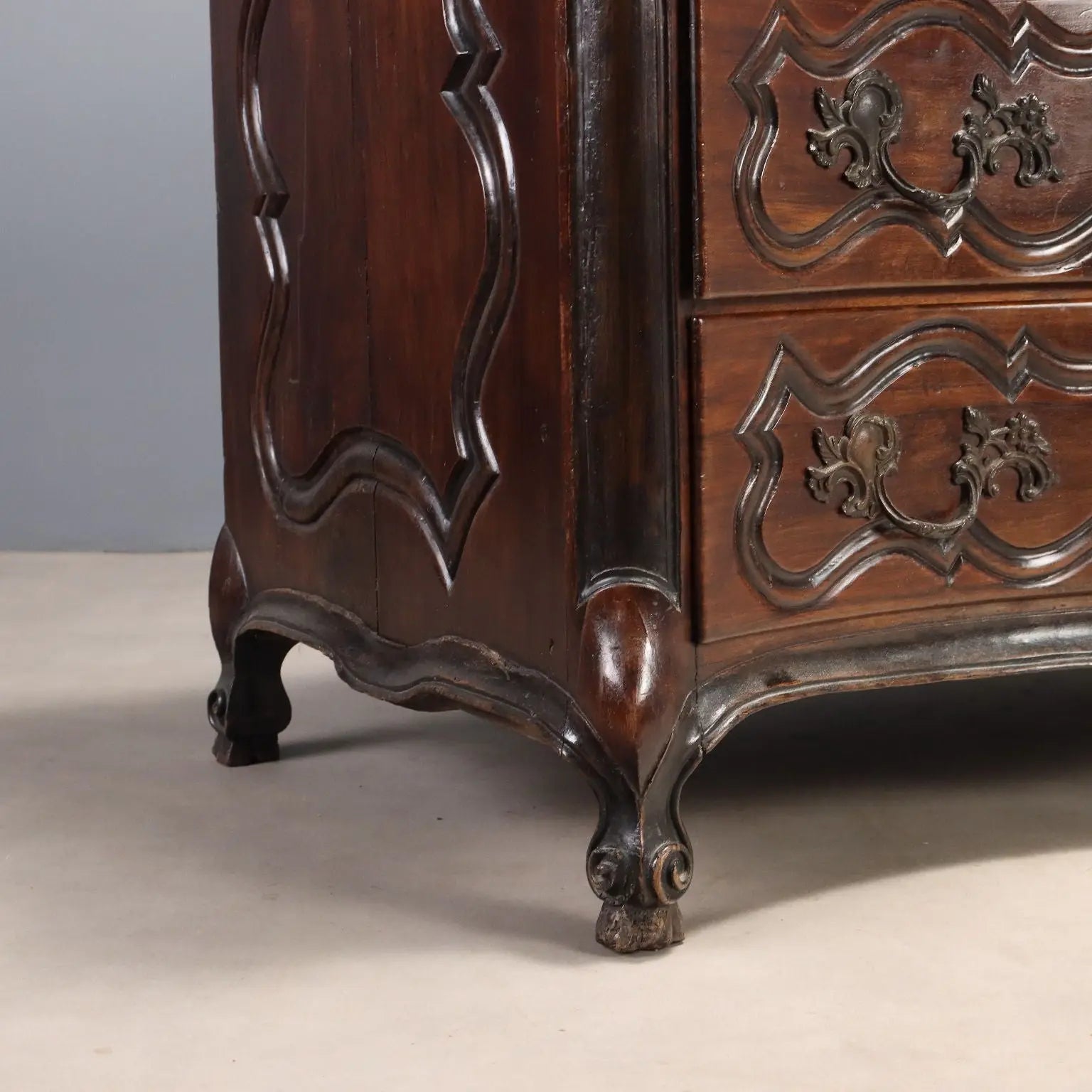Antique Chest of Drawers Baroque Walnut France XVIII Century
