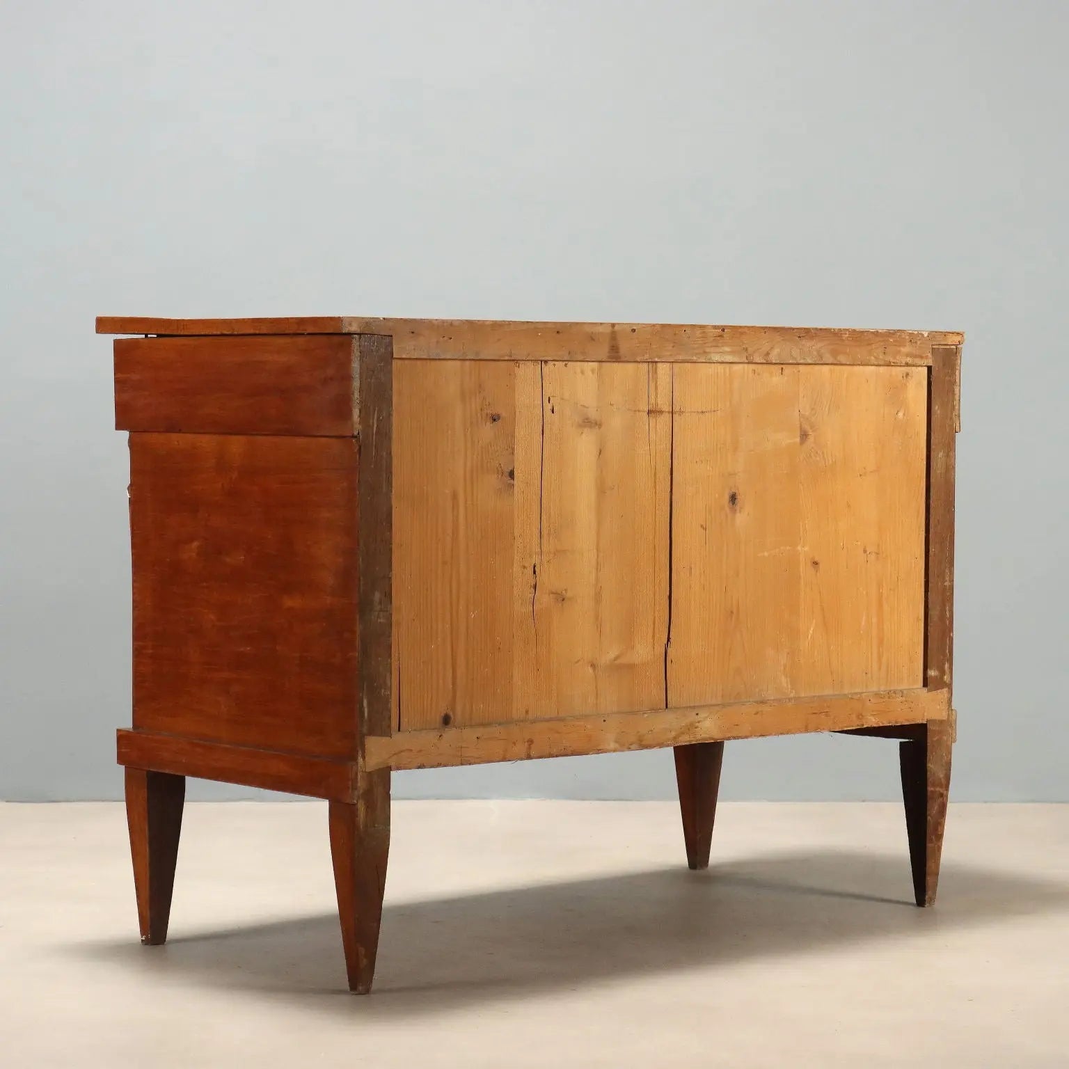 Antique Chest of Drawers Empire Walnut Gilded Details XIX Century