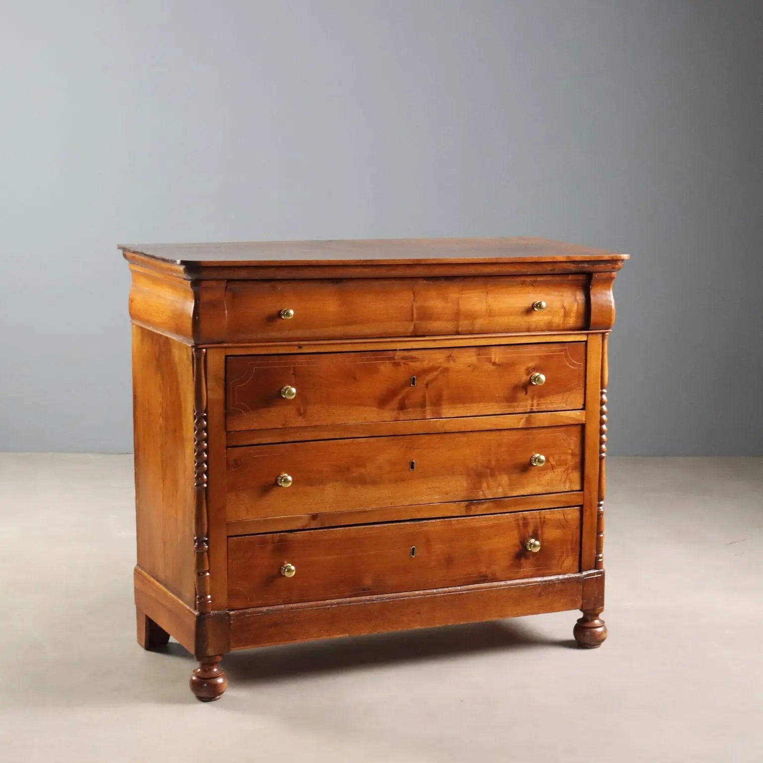 Antique Chest of Drawers Louis Philippe Walnut Italy XIX Century