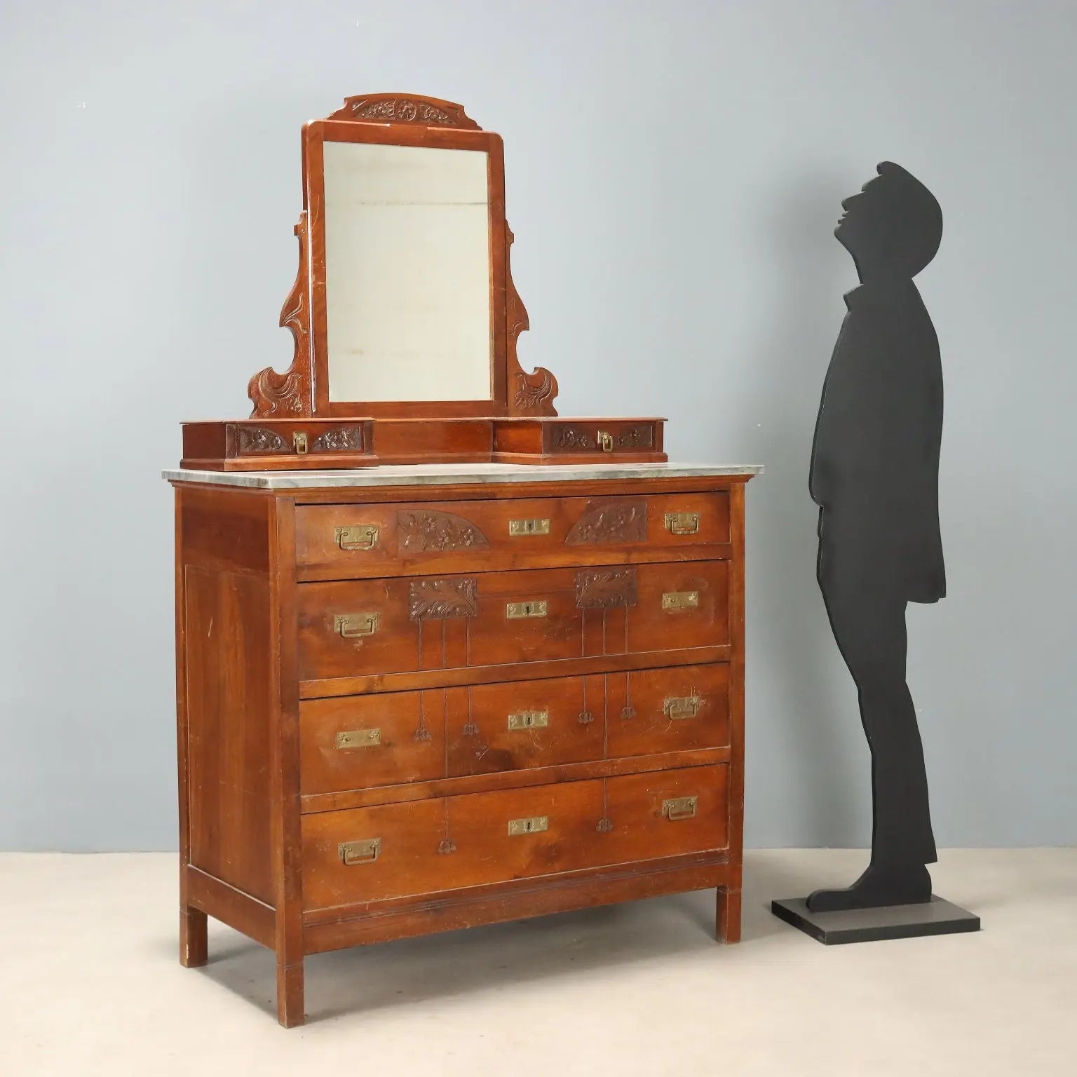 Antique Chest of Drawers Art Nouveau Mahogany Italy XX Century