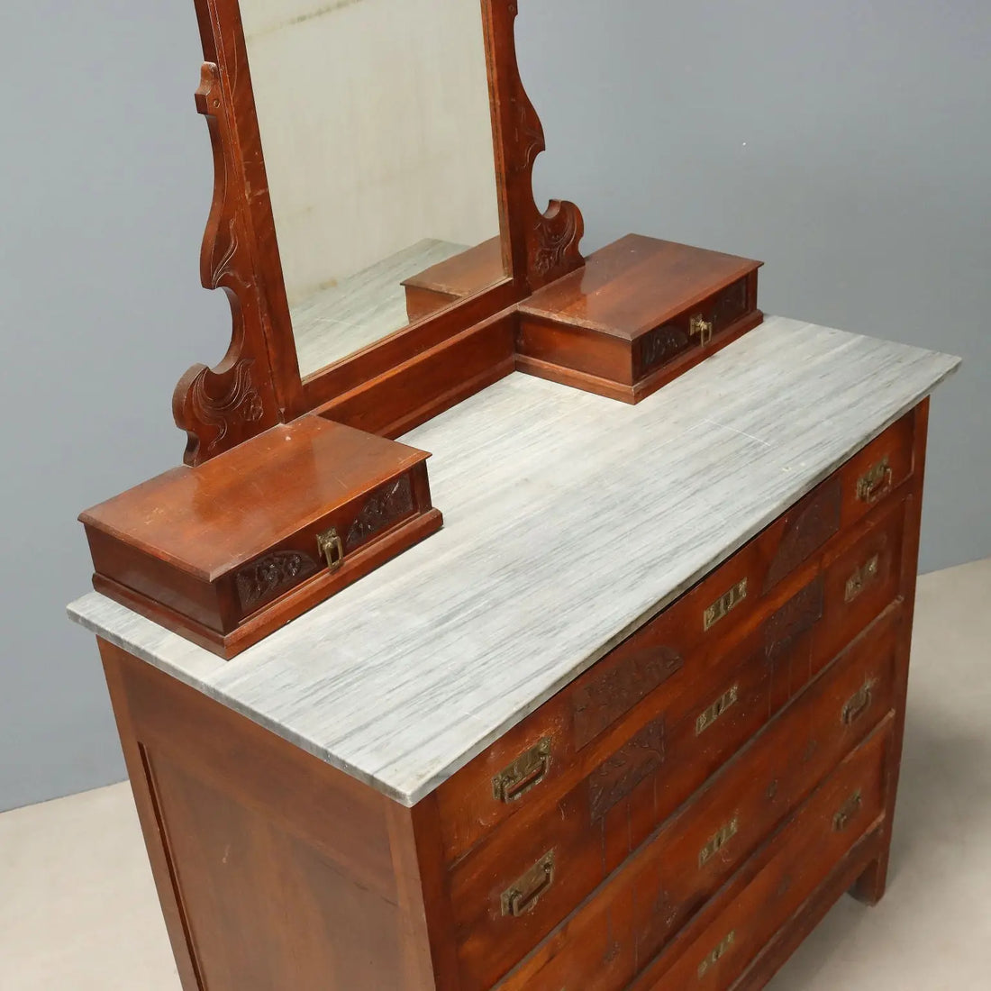 Antique Chest of Drawers Art Nouveau Mahogany Italy XX Century