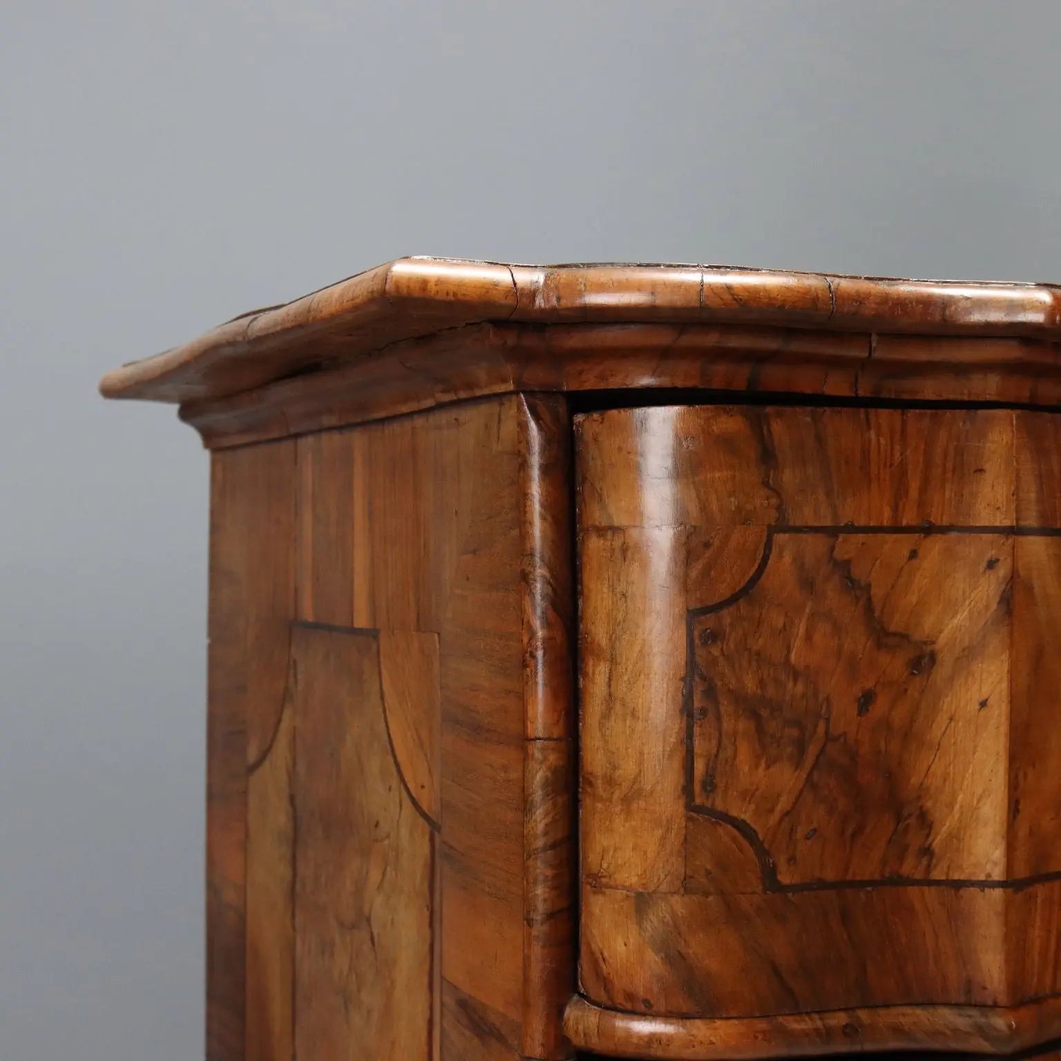 Baroque Walnut Canterano with Gilded Bronze