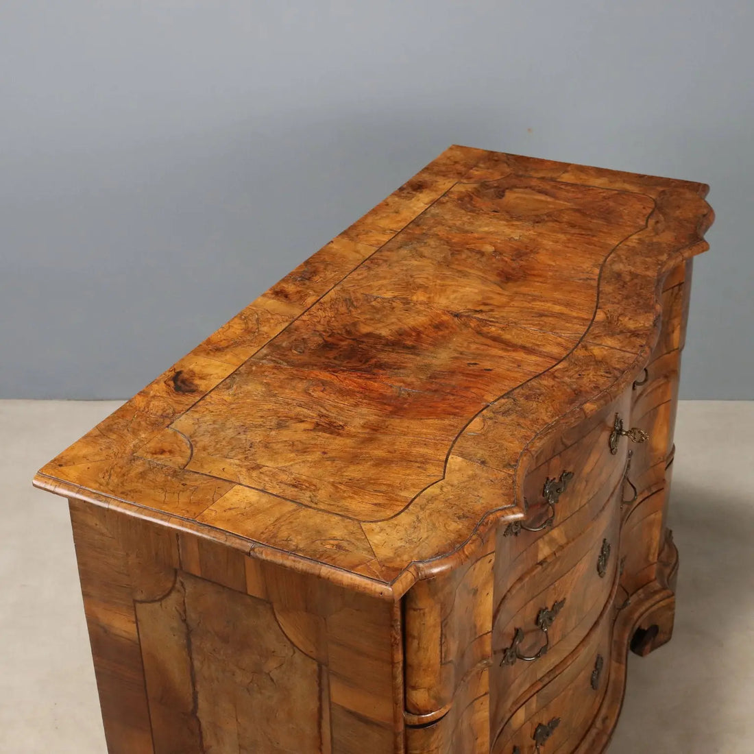 Baroque Walnut Canterano with Gilded Bronze