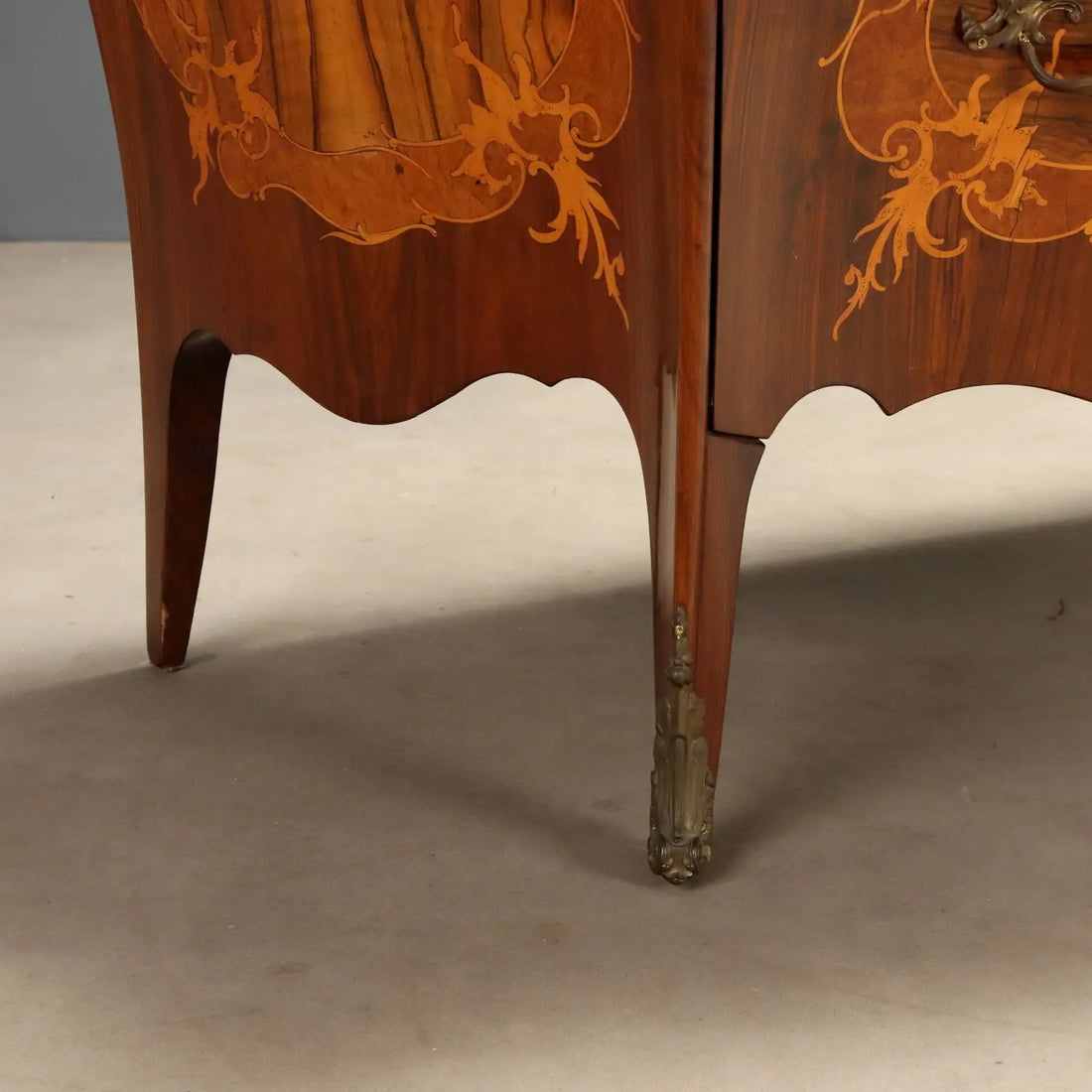 Antique Chest of Drawers Baroque Walnut Marble Italy XX Century