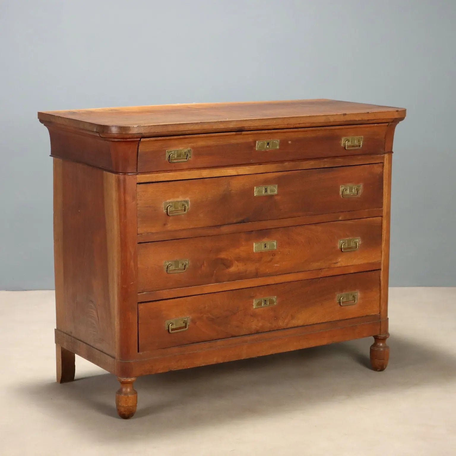 Antique Chest of Drawers Walnut 4 Drawers Italy XIX Century