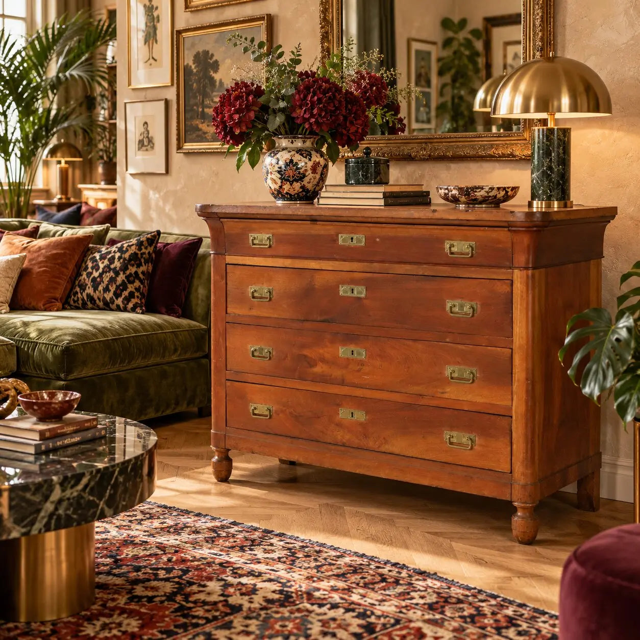 Antique Chest of Drawers Walnut 4 Drawers Italy XIX Century