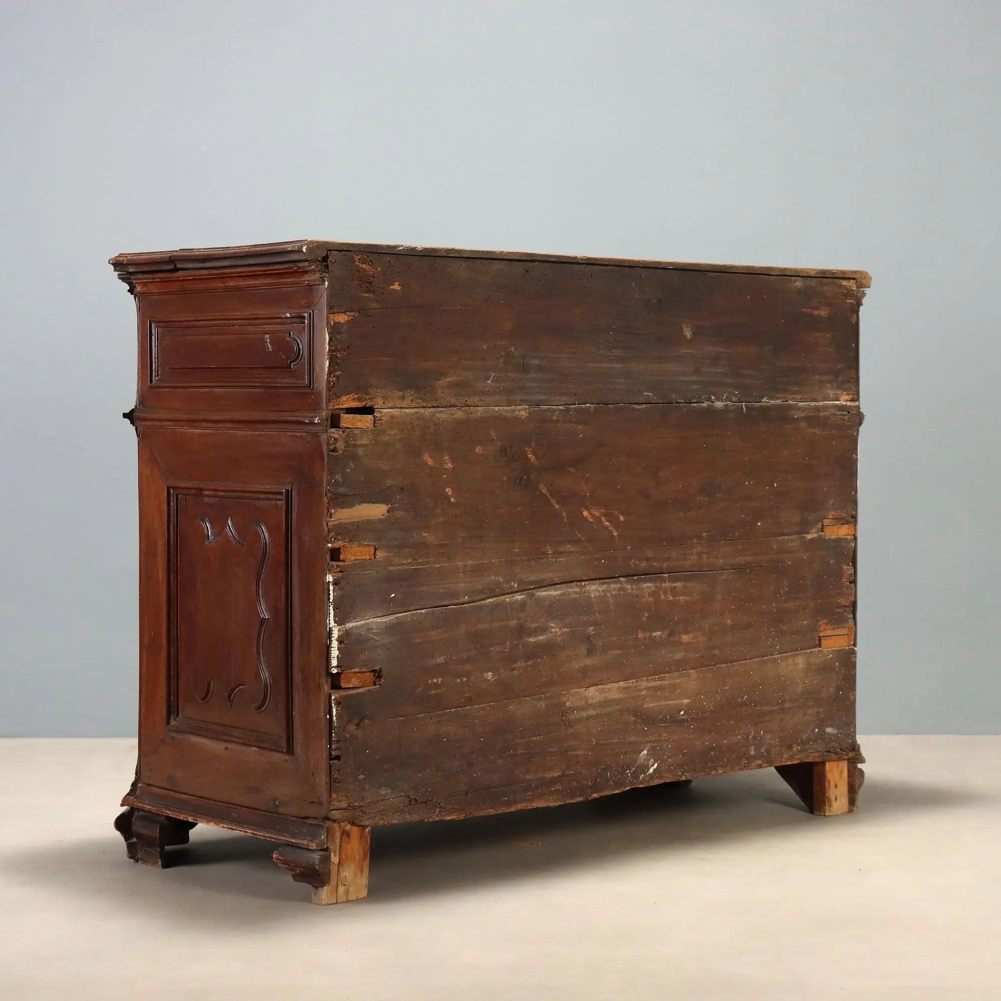 Antique Chest of Drawers Baroque Walnut Drawers Italy XVIII Century