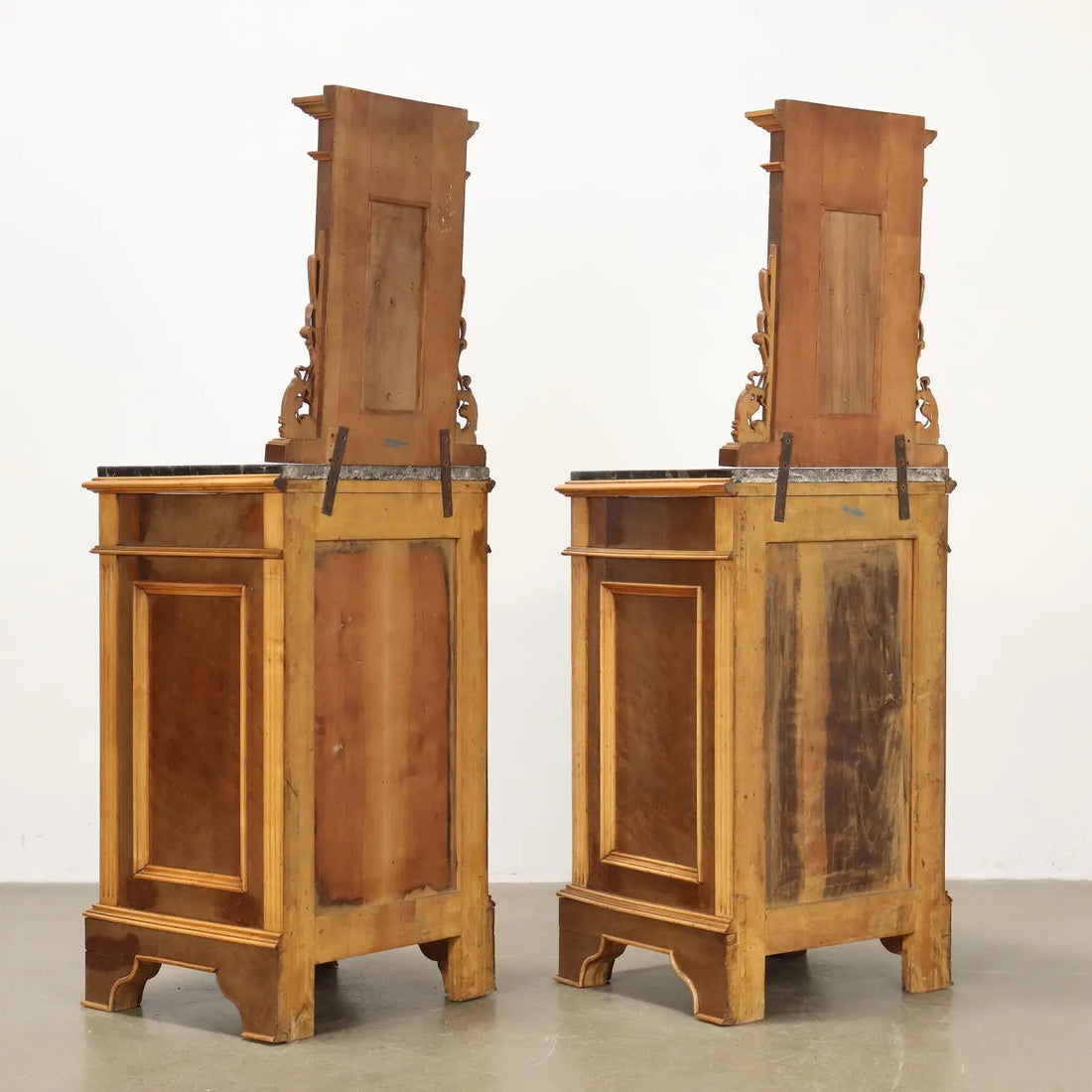 Antique Bedside Tables Art Nouveau Italy XIX Century - Pair of Liberty bedside tables | Antiques | Bedside Tables