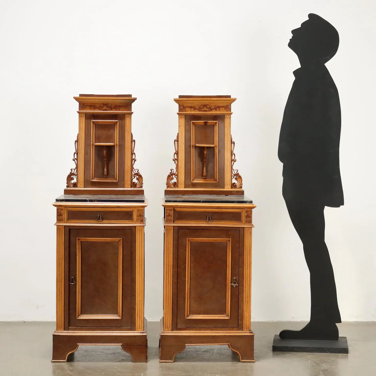 Antique Bedside Tables Art Nouveau Italy XIX Century - Pair of Liberty bedside tables | Antiques | Bedside Tables