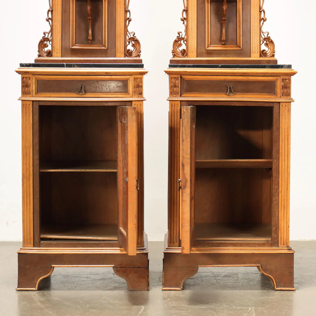 Antique Bedside Tables Art Nouveau Italy XIX Century - Pair of Liberty bedside tables | Antiques | Bedside Tables