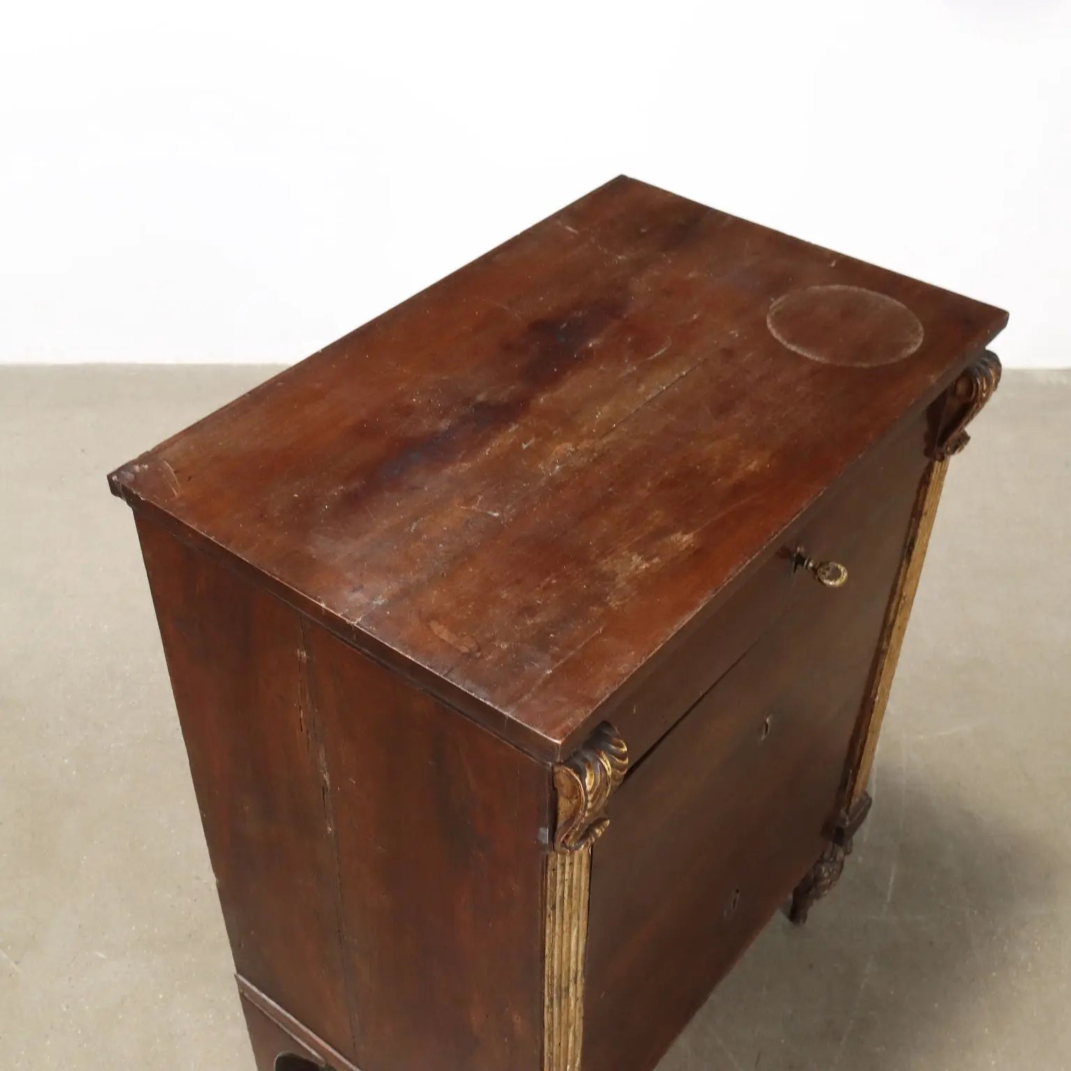 Antique Empire Bedside Table Walnut Drawer Italy XIX Century - Italy, Early XIX Century | Antiques | Bedside Tables