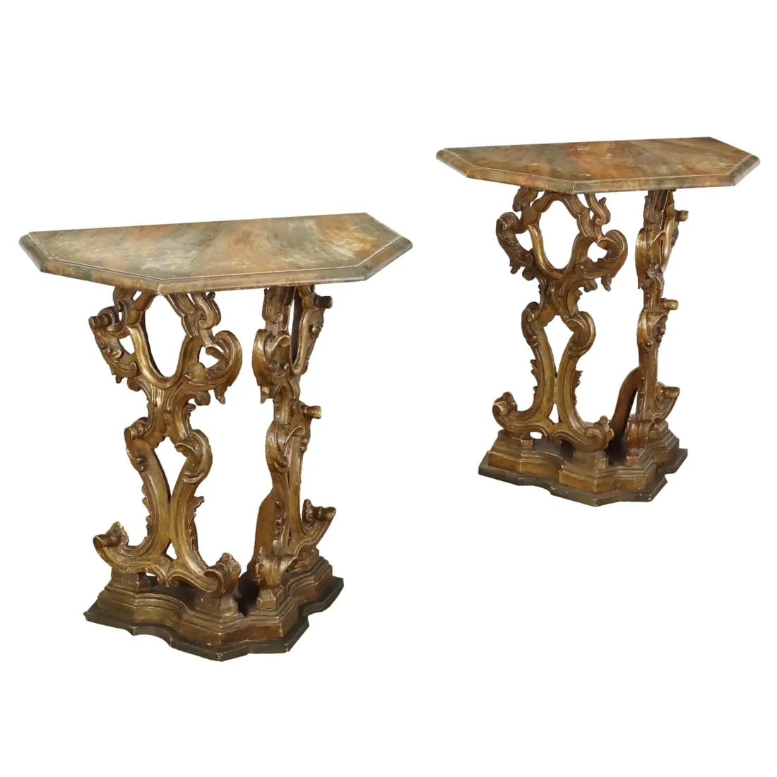 Antique Bedside Table Baroque Style Ancient Woods XX Century - Italy, Mid XX Century | Antiques | Bedside Tables