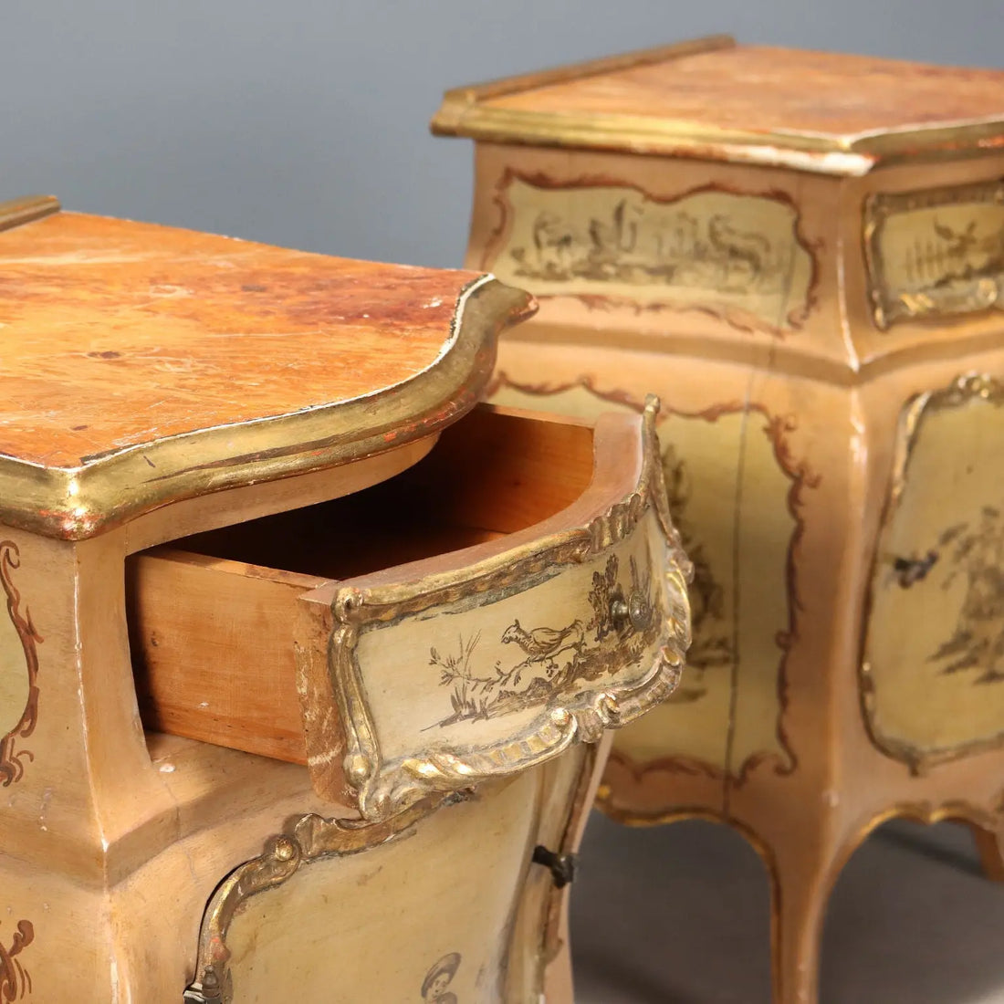 Antique Bedside Tables Baroque Style Wood Italy XX Century - Venice, Early XX Century | Antiques | Bedside Tables