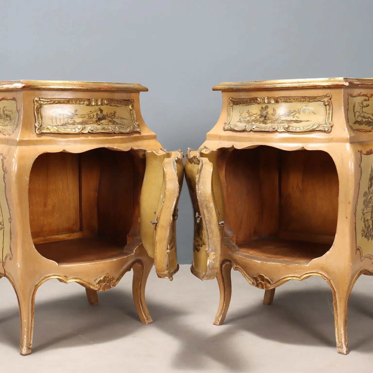 Antique Bedside Tables Baroque Style Wood Italy XX Century - Venice, Early XX Century | Antiques | Bedside Tables