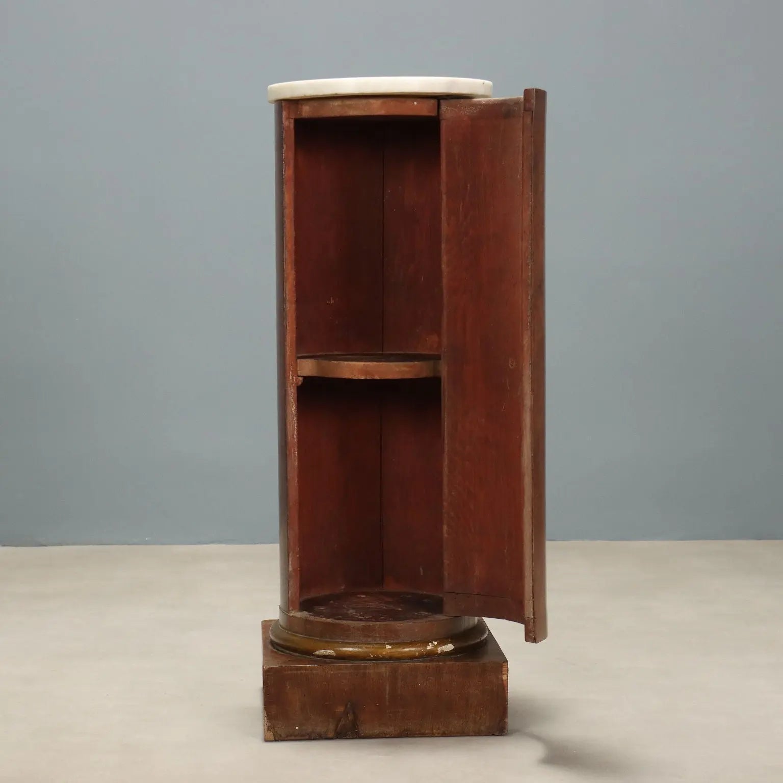 Empire Nightstand in Mahogany with Marble - Early 19th Century