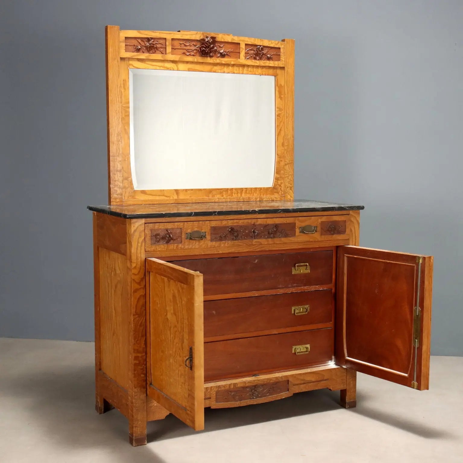 Liberty Oak Dresser, Marble - Italy Early 1900s