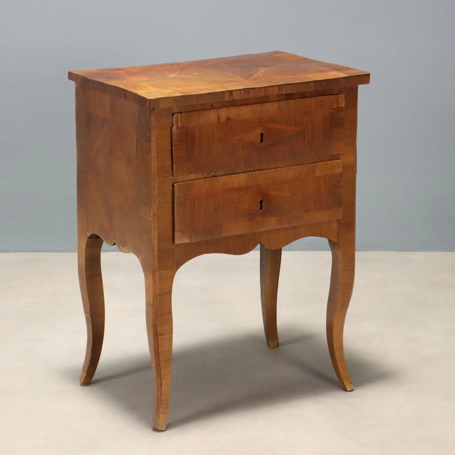 Antique Baroque Nightstand Walnut Bois de Rose Italy XVIII Century