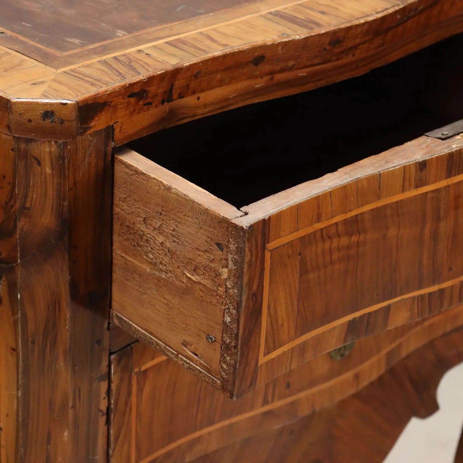 Barocchetto Walnut Nightstand, Italy 18th Century