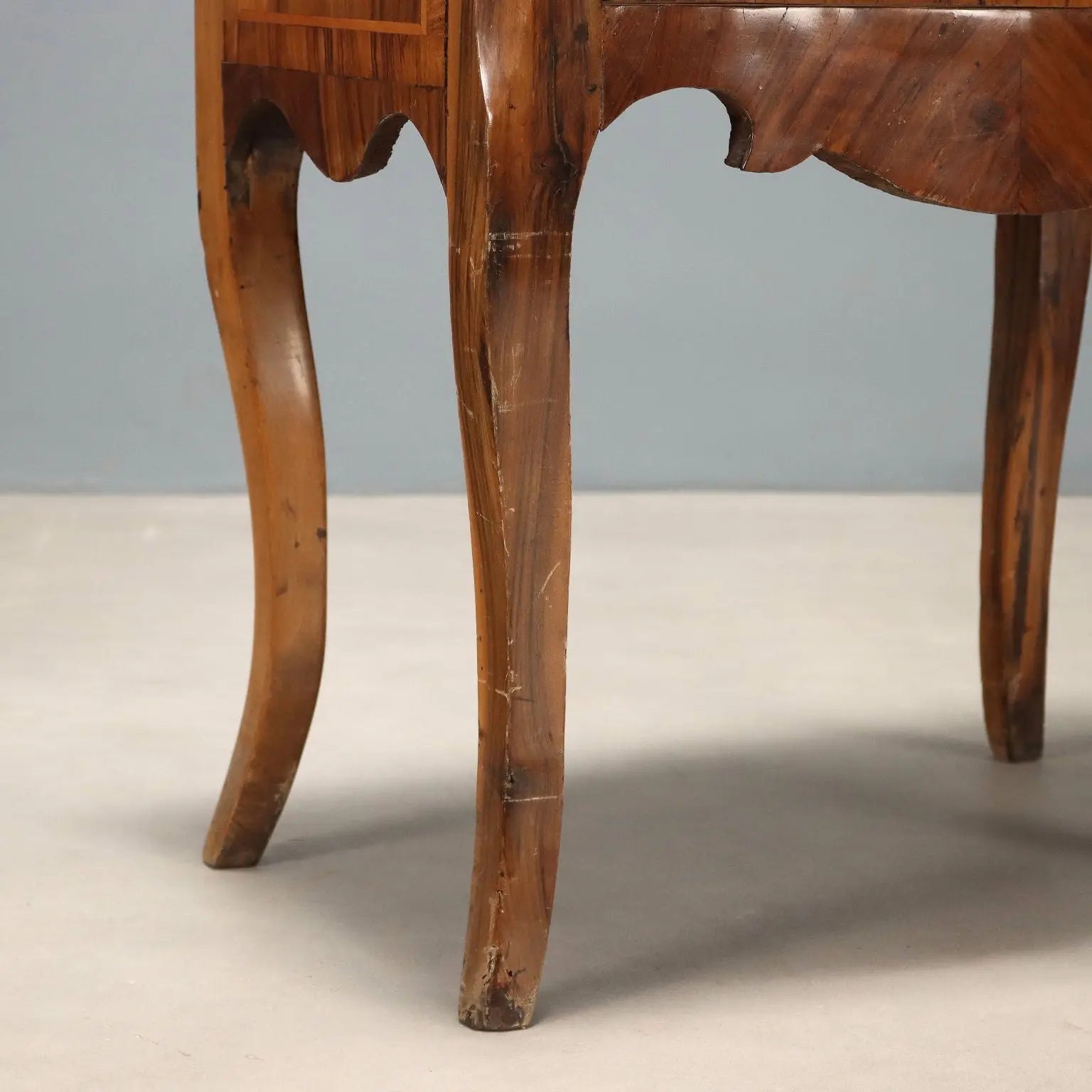 Barocchetto Walnut Nightstand, Italy 18th Century