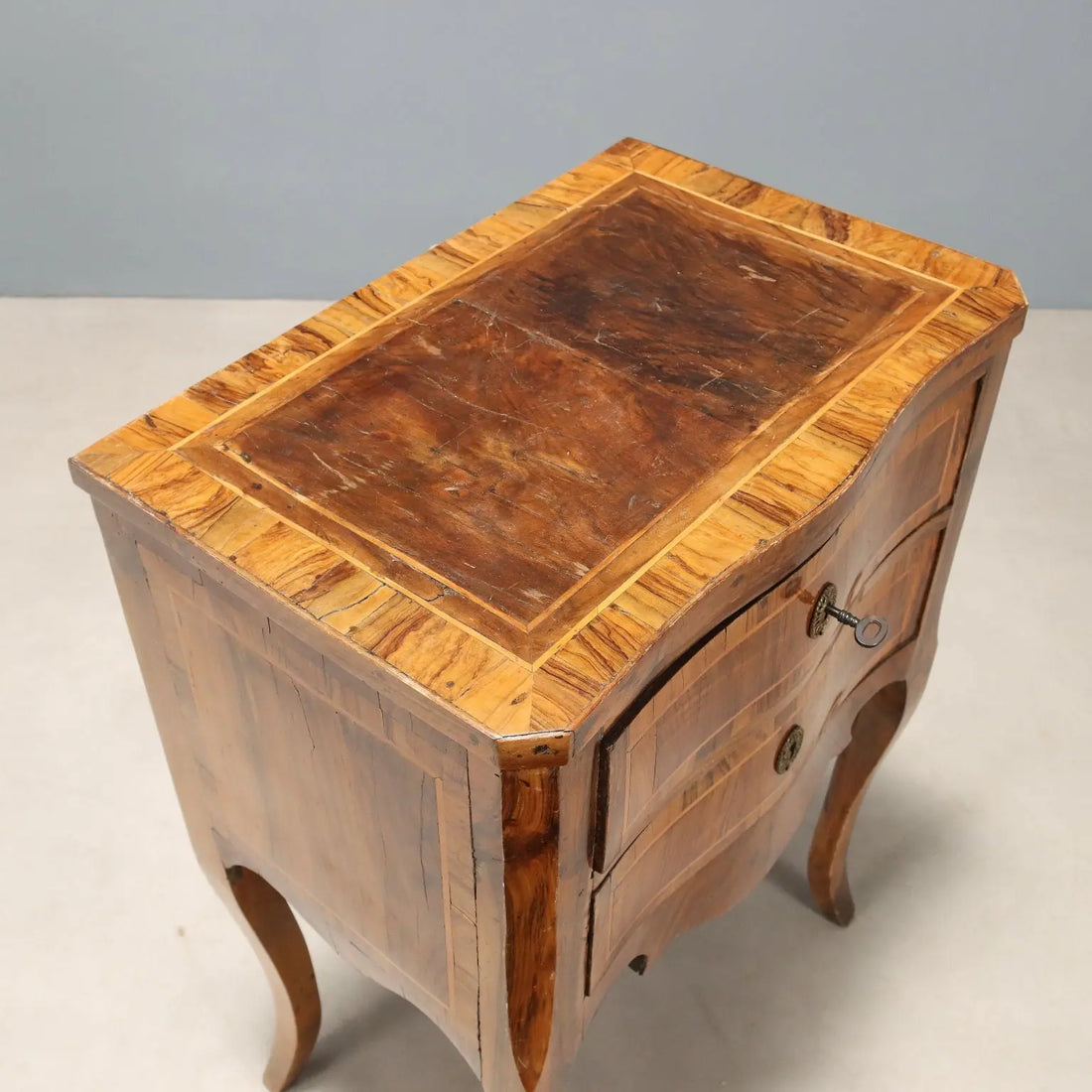 Barocchetto Walnut Nightstand, Italy 18th Century