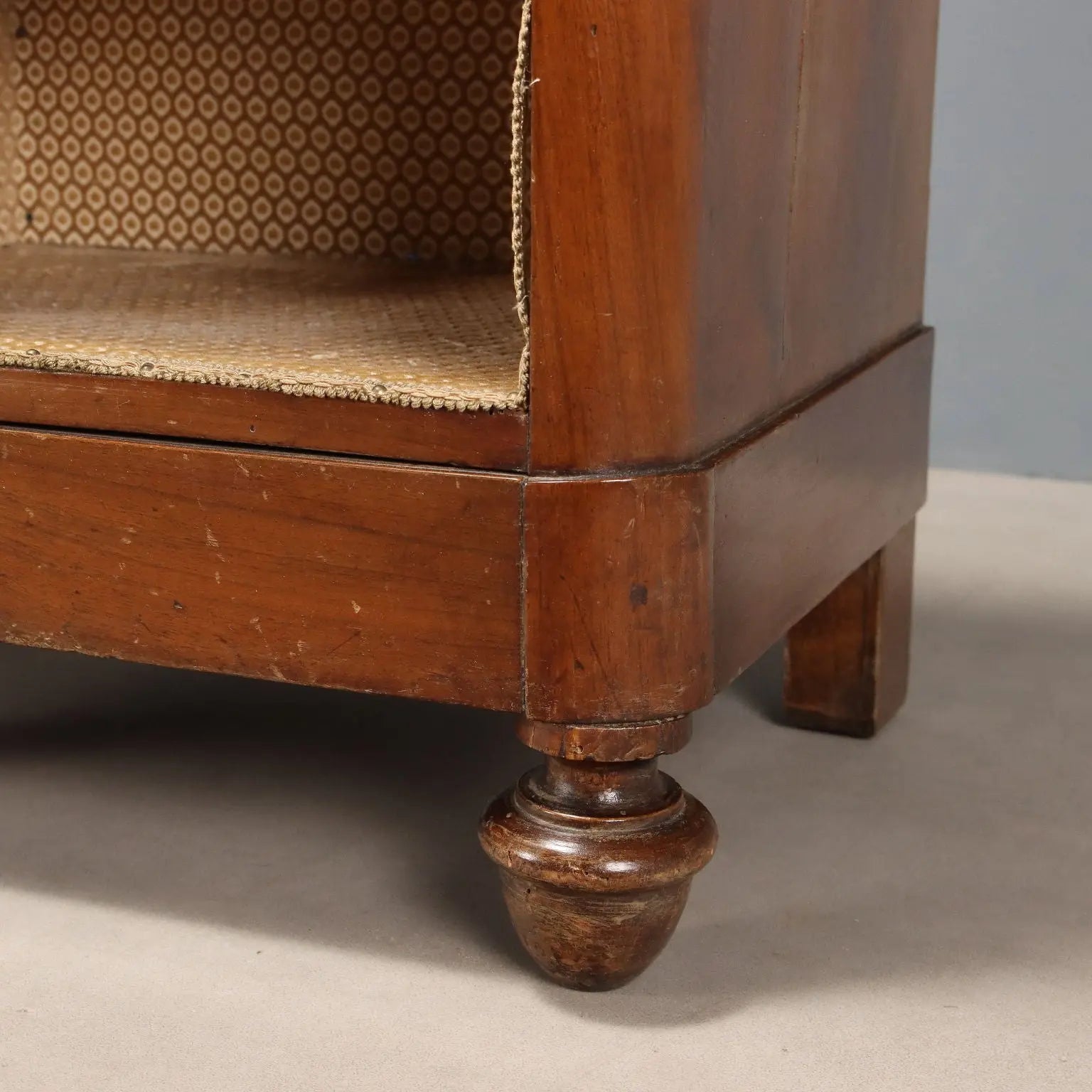 Antique Bedside Tables Walnut Velvet Italy Early XIX Century - Italy, Early XIX Century | Antiques | Bedside Tables