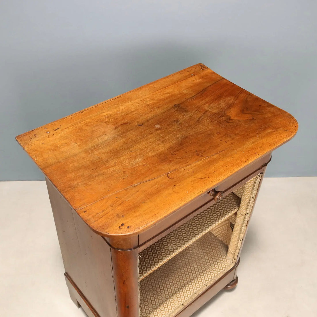 Antique Bedside Tables Walnut Velvet Italy Early XIX Century - Italy, Early XIX Century | Antiques | Bedside Tables