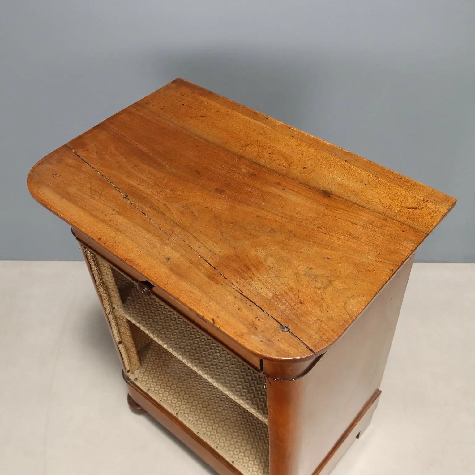 Antique Bedside Tables Walnut Velvet Italy Early XIX Century - Italy, Early XIX Century | Antiques | Bedside Tables