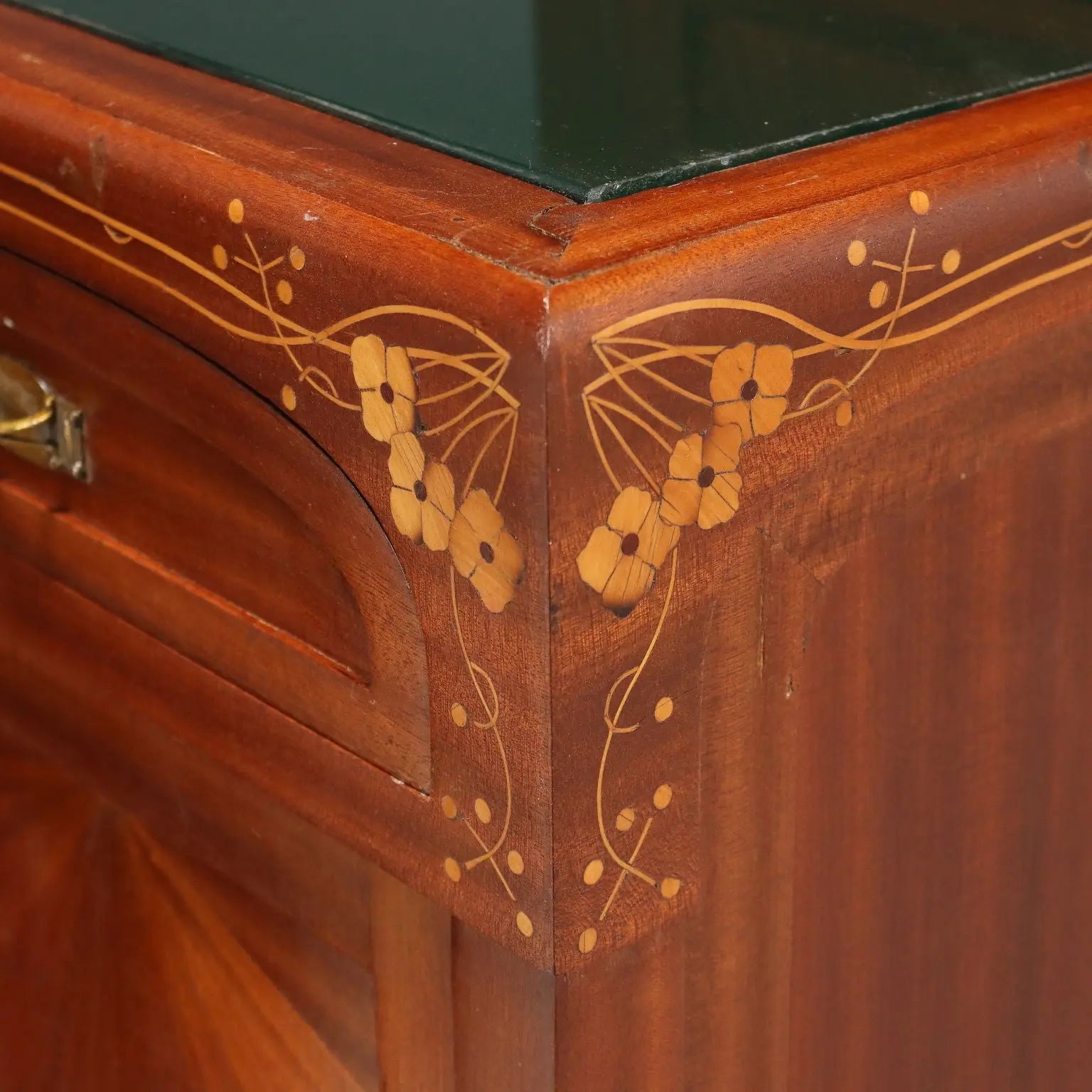 Antique Nightstands Mahogany Glass Italy XX Century - Italy, Early XX Century | Antiques | Bedside Tables