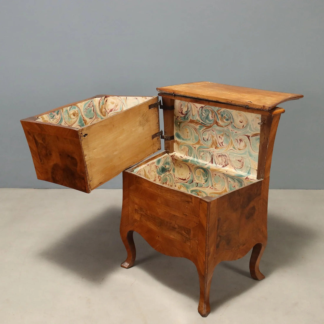 Antique Baroque Cabinet Walnut Cherrywood Italy XVIII Century