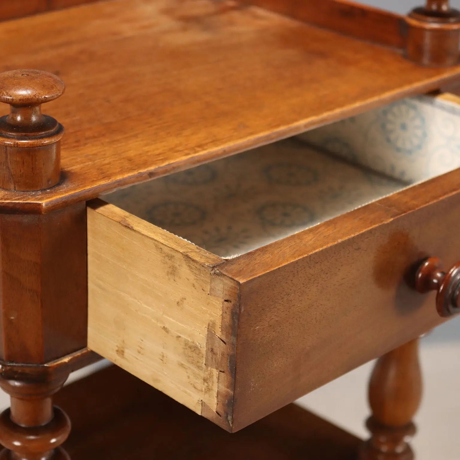 Antique Bedside Table Walnut Drawer Italy XIX Century - Italy, Late XIX Century | Antiques | Bedside Tables